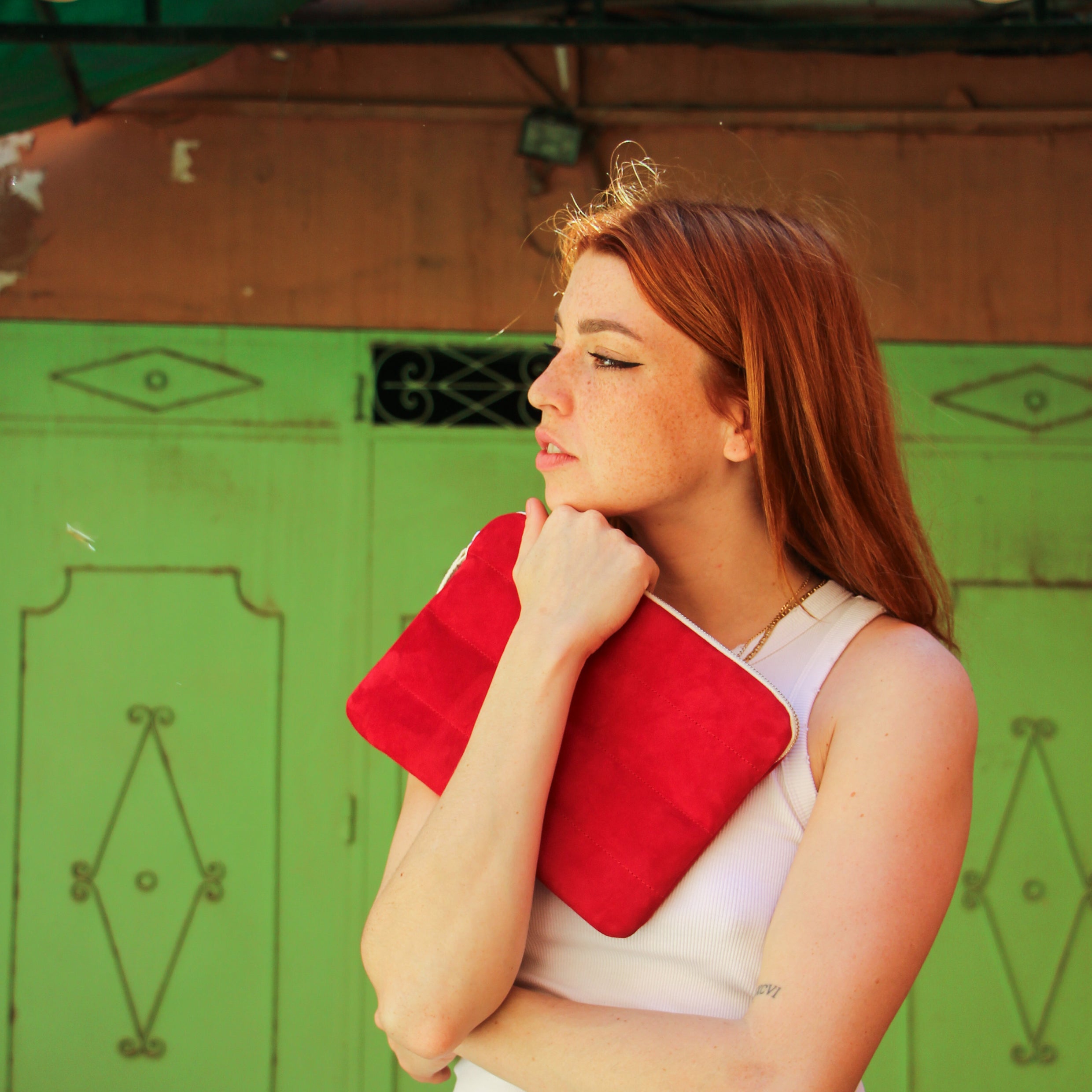 THEO SUEDE CLUTCH