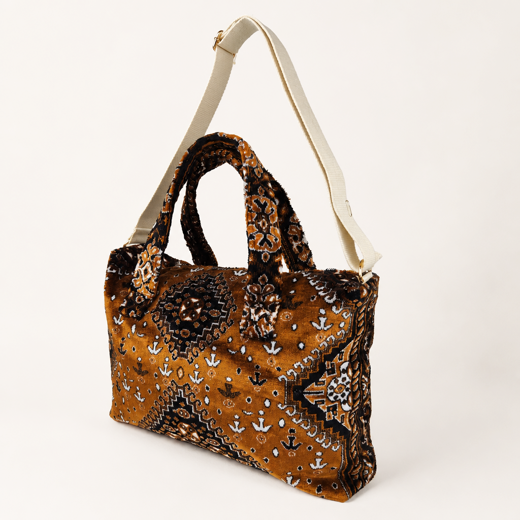 MINI SOCCO CARPET BRUN OFF WHITE STRAP