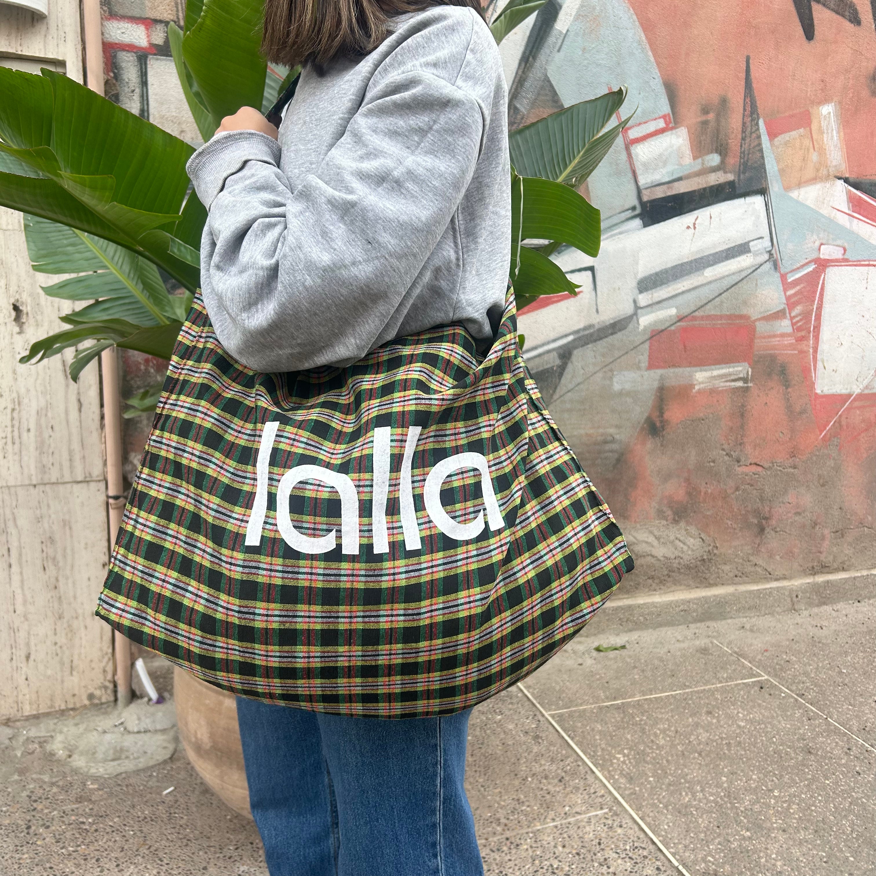 LARGE MADRAS TOTE BAG