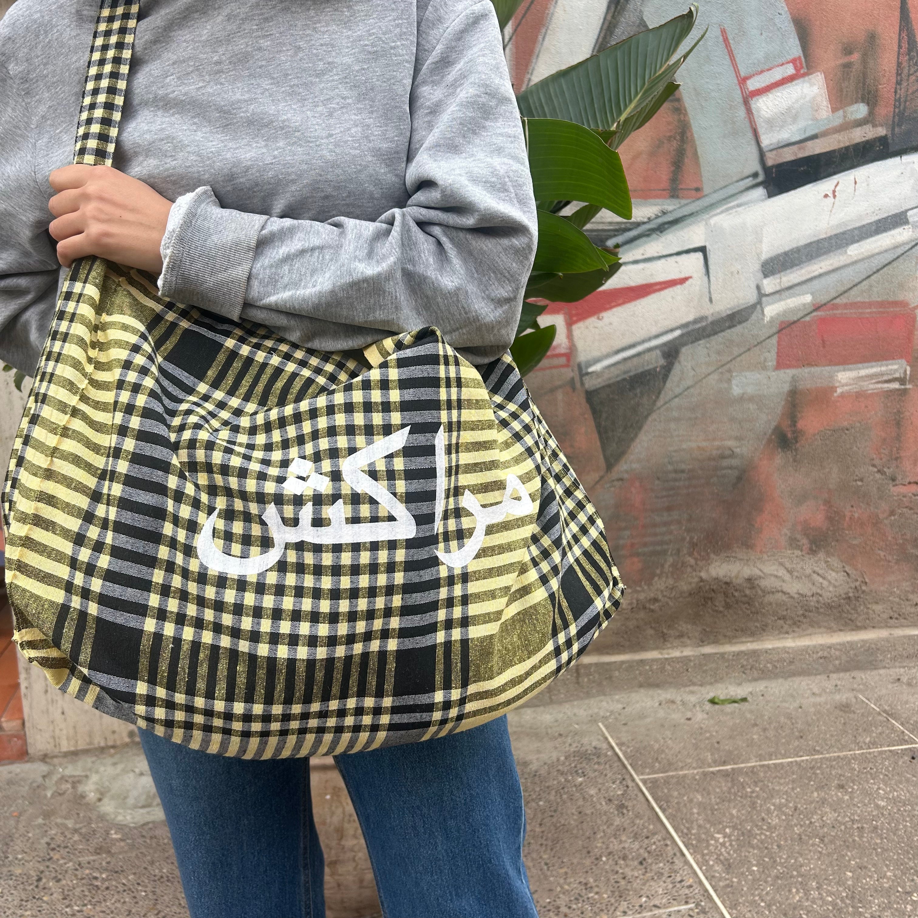 LARGE MADRAS TOTE BAG