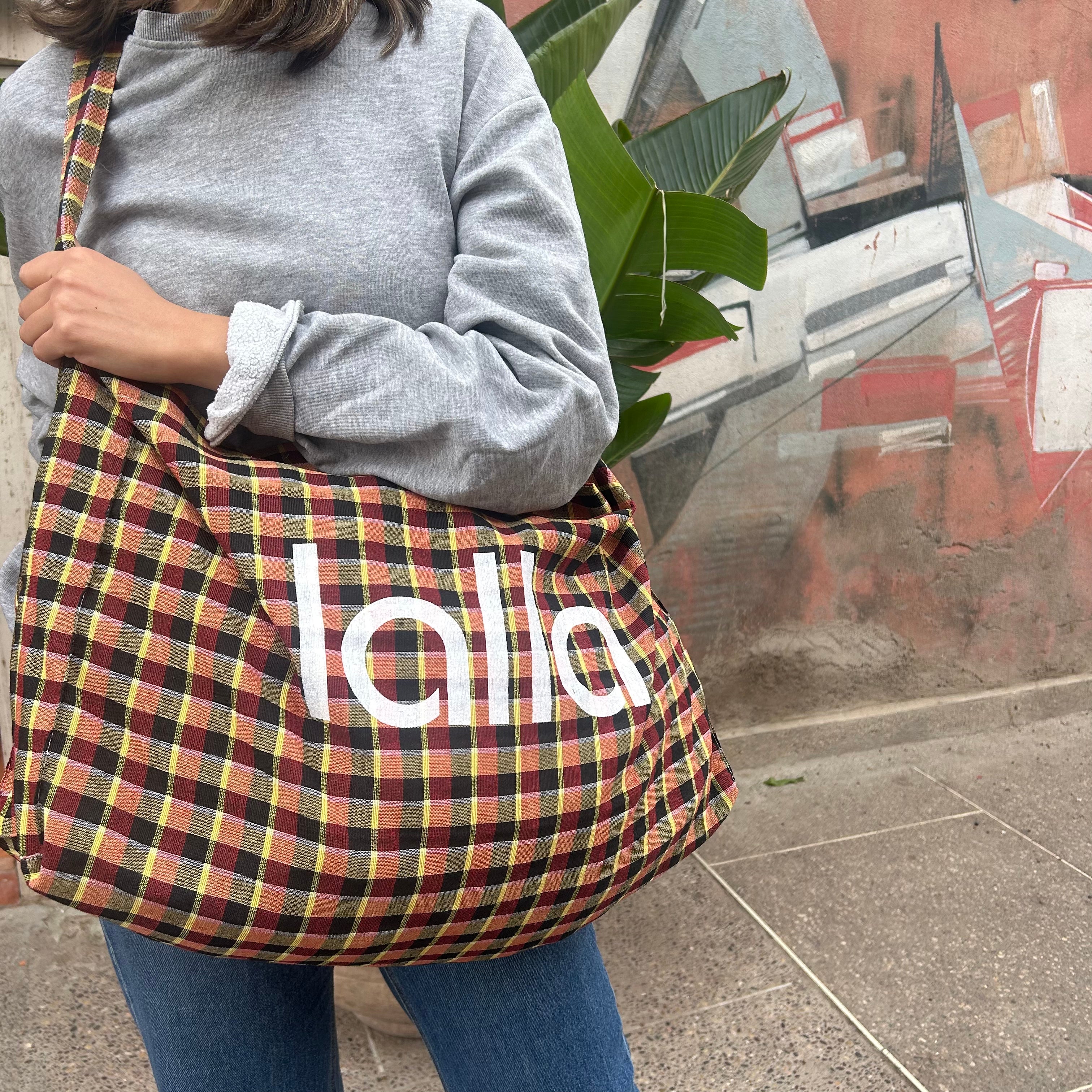 LARGE MADRAS TOTE BAG