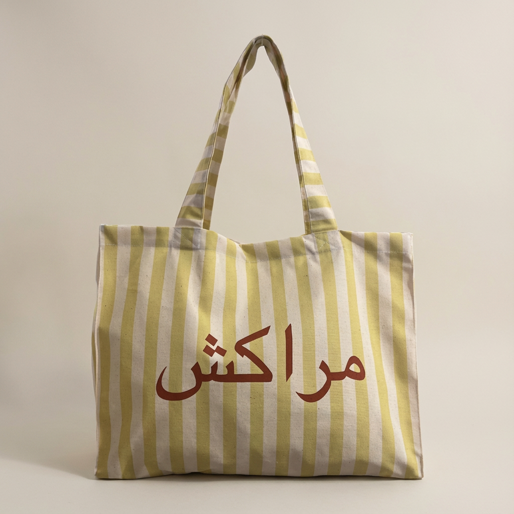 LARGE STRIPED TOTE BAG