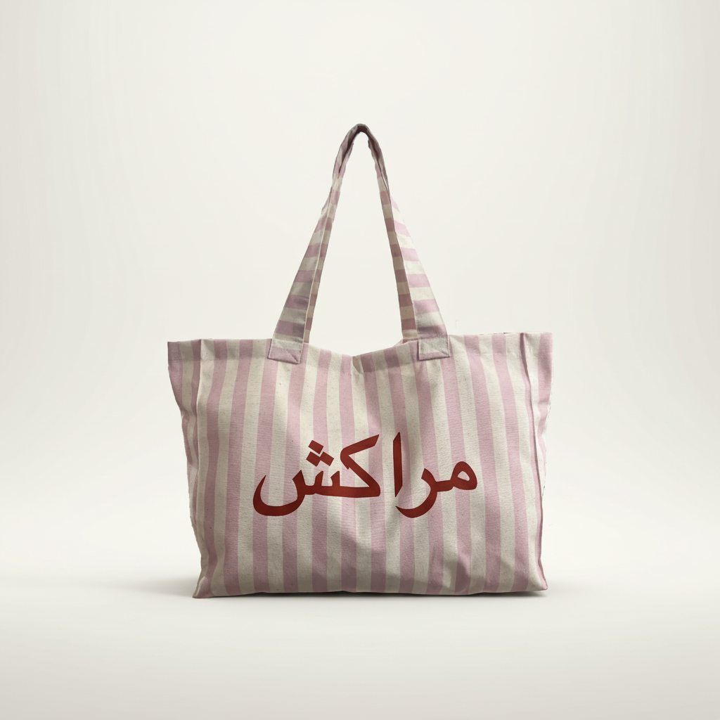 LARGE STRIPED TOTE BAG