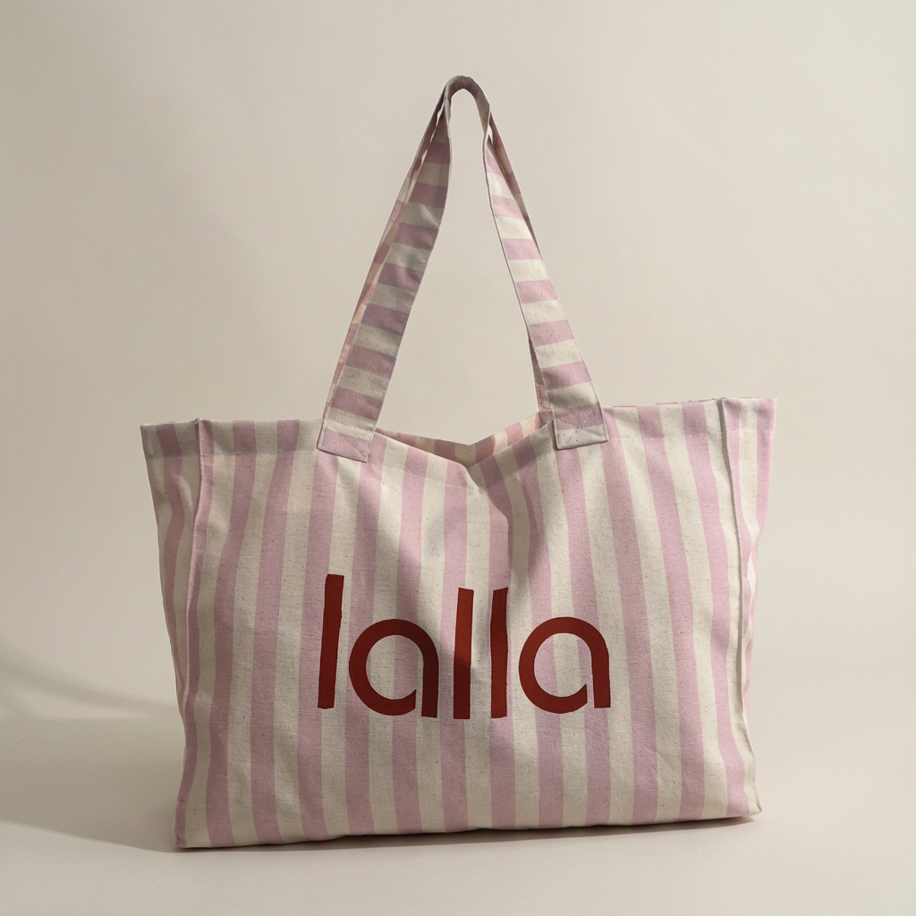 LARGE STRIPED TOTE BAG
