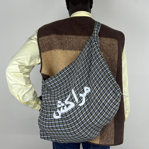 LARGE TARTAN TOTE BAG