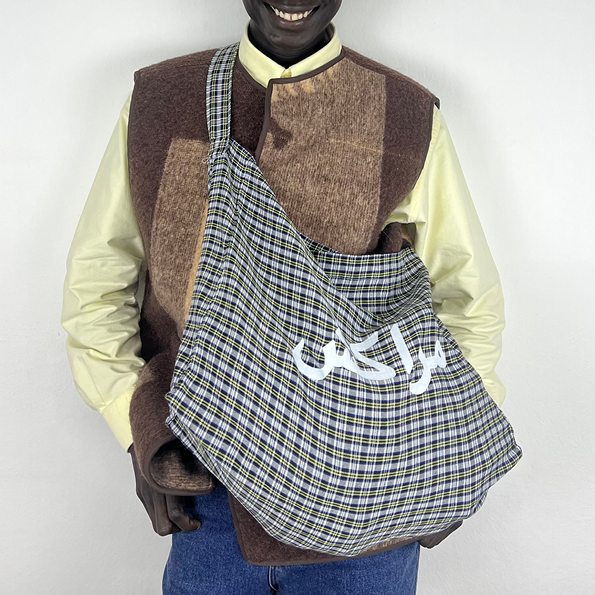 LARGE TARTAN TOTE BAG