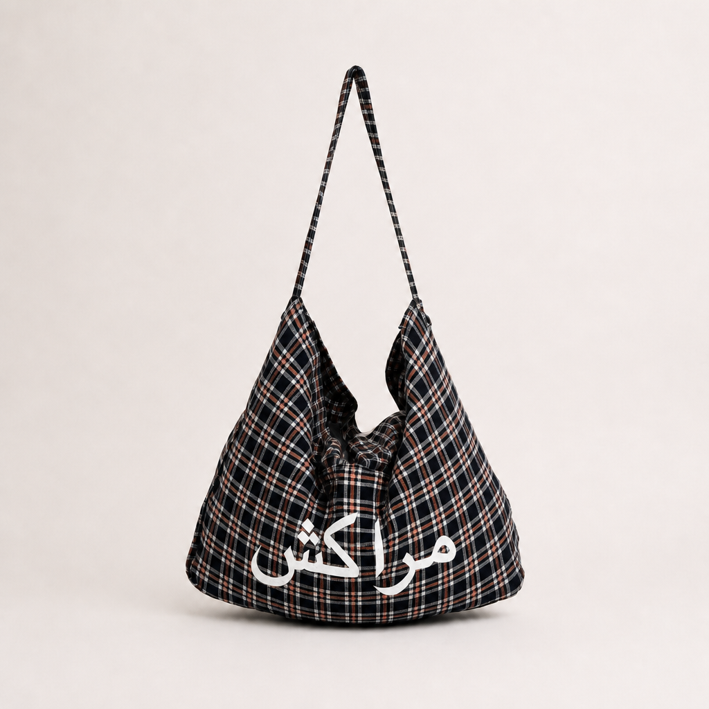 LARGE TARTAN TOTE BAG
