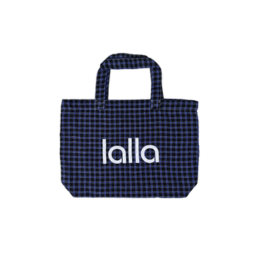 SMALL TARTAN TOTE BAG BLUE