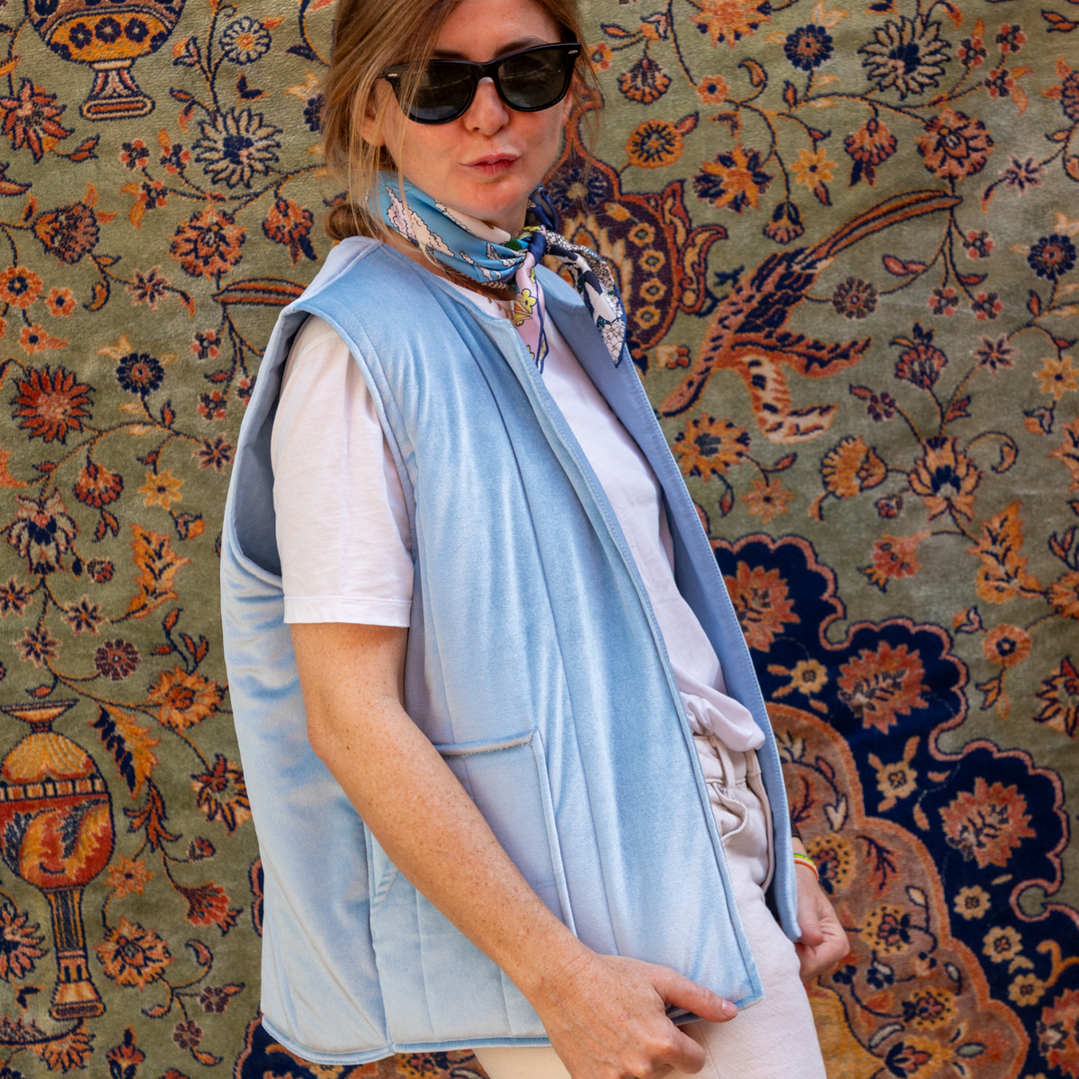 GILET ATLAS VELVET ICE BLUE