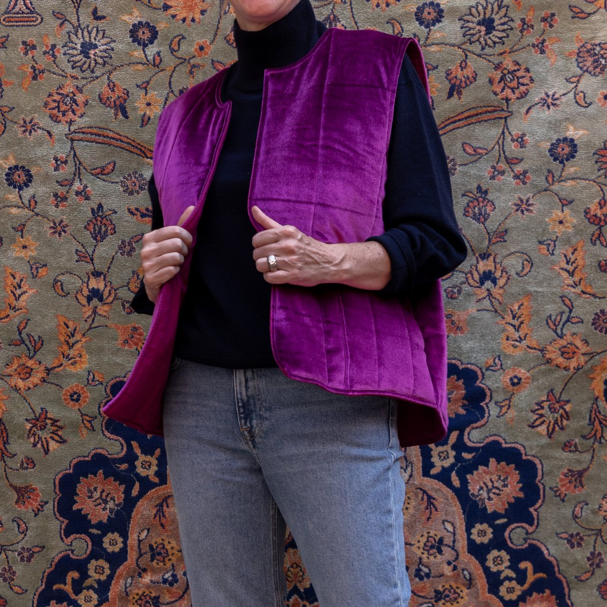 GILET ATLAS VELVET VIOLINE