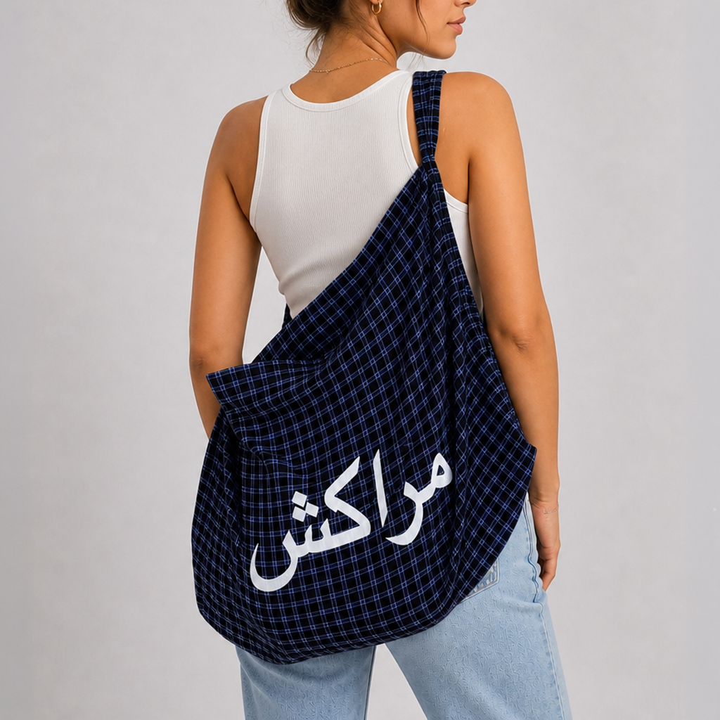 LARGE TARTAN TOTE BAG